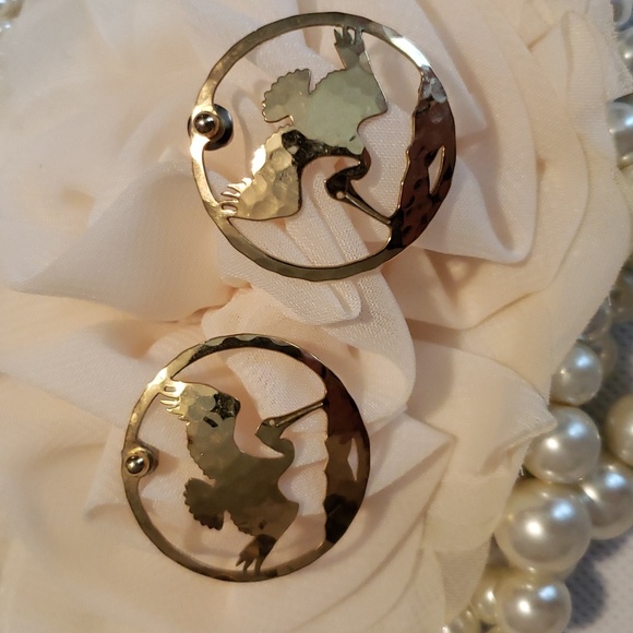 🌿 WILD BRYDE, PELICAN EARRINGS - Picture 1 of 4